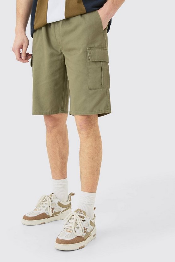 Tall lockere Cargo-Shorts mit elastischem Bund