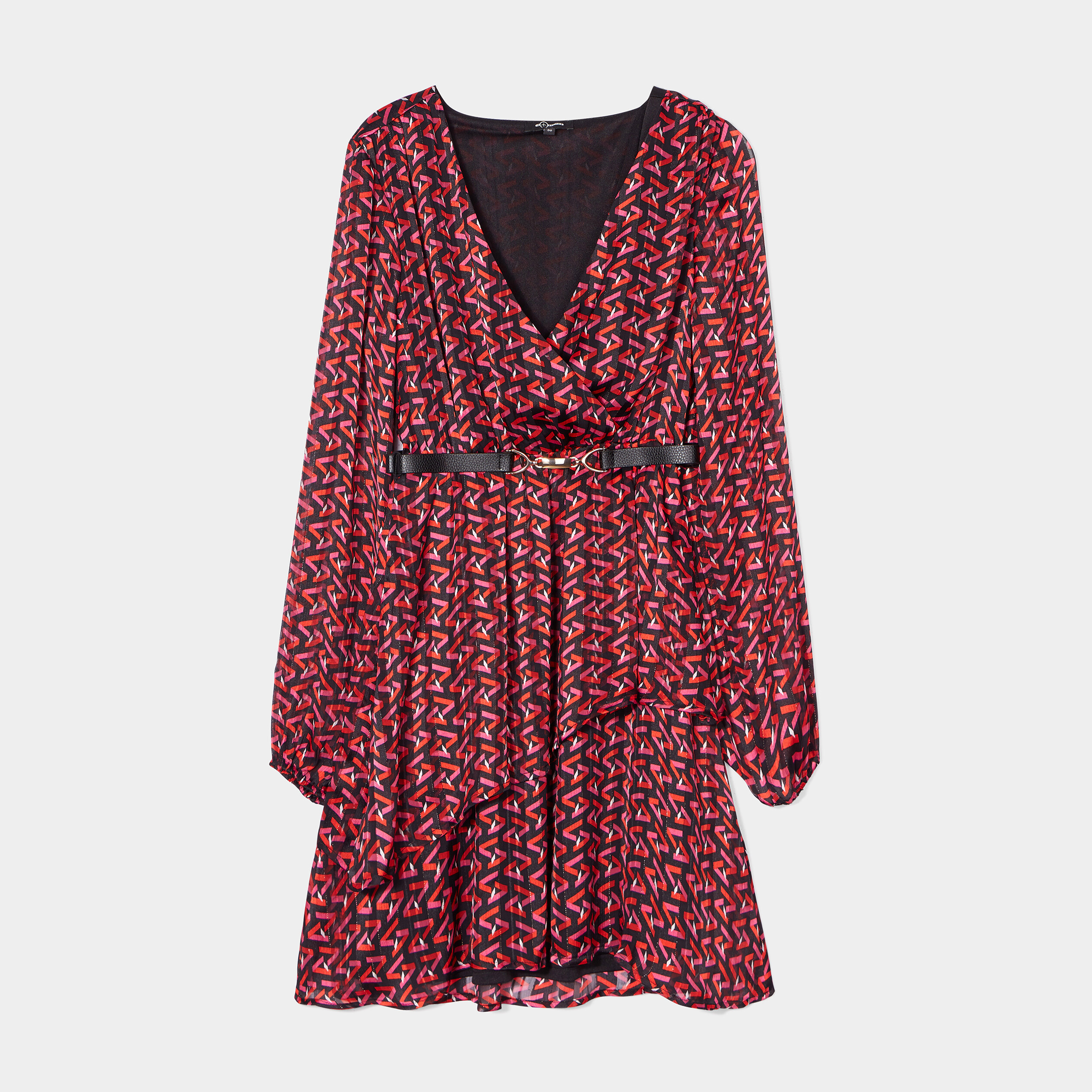 Robe droite ceinturée noir femme | La Halle