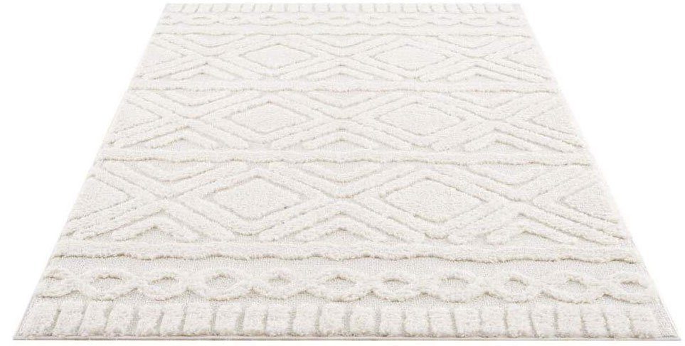 Hochflor-Teppich Focus 3382, Carpet City, rechteckig, Höhe: 20 mm, Boho-Teppich, besonders weich, Hoch Tief Struktur, Wohnzimmer