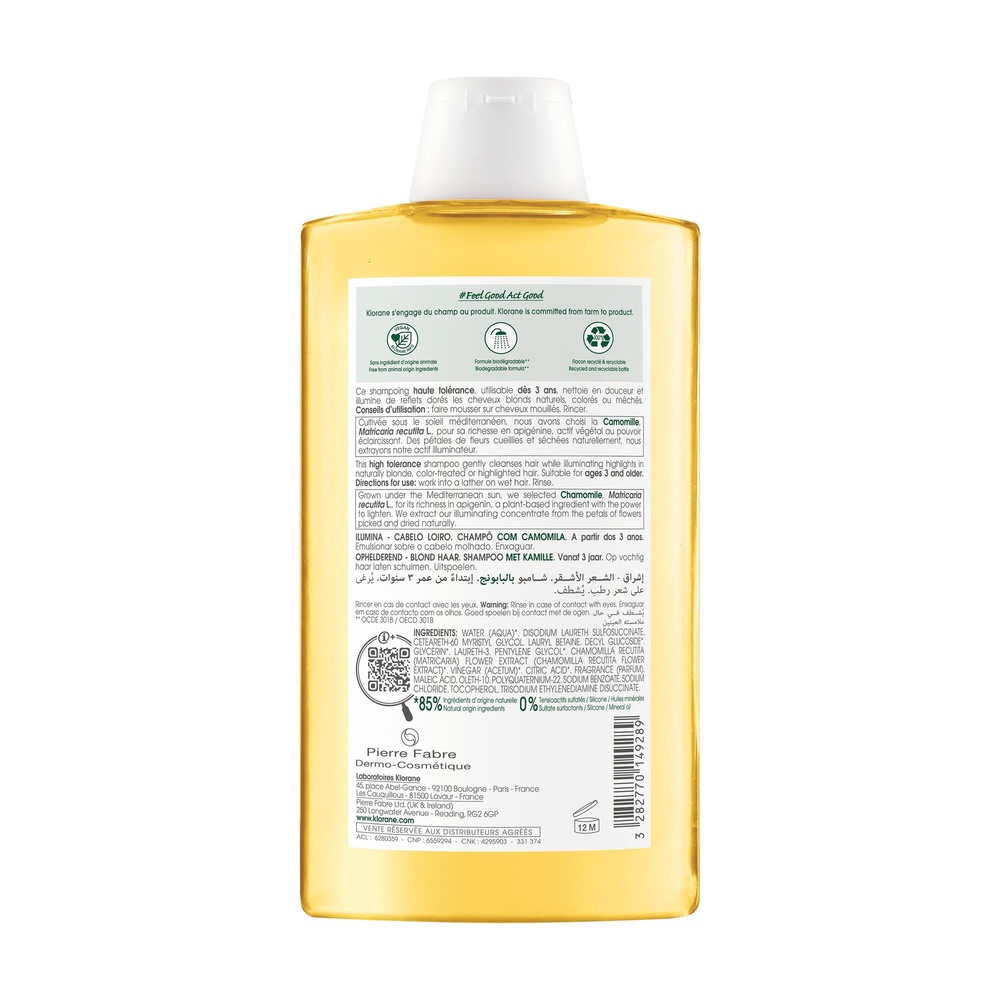 Klorane Klorane - Shampoing à la Camomille - Ill umine - Cheveux blonds 400 ml Shampooing