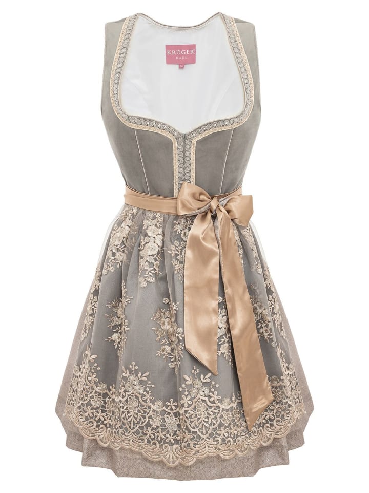 KRÜGER Mini Dirndl AUREA in hellgrau günstig kaufen 40