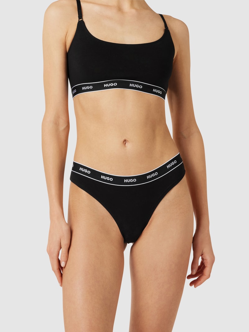String mit Logo-Bund im 3er-Pack in schwarz