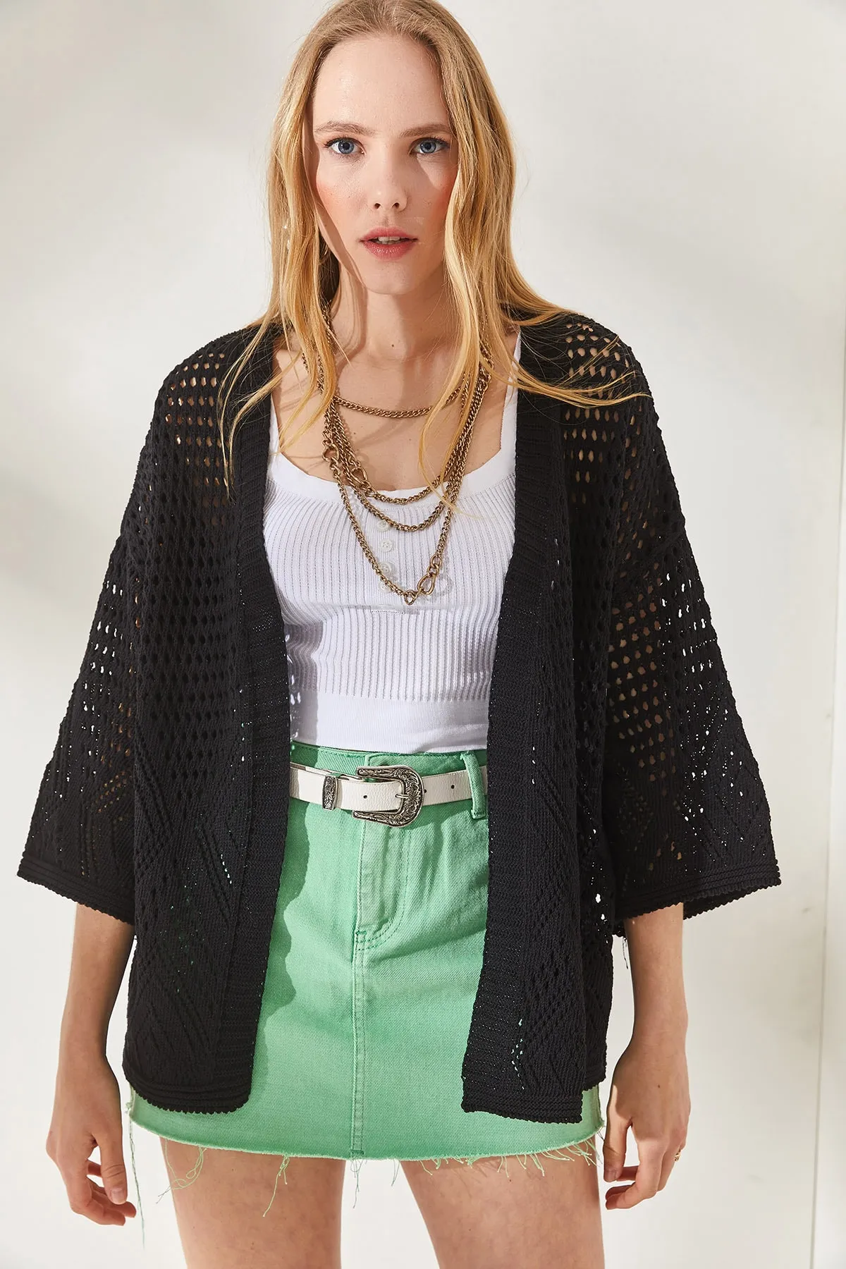 Olalook  Strickjacke - Schwarz - Regular Fit