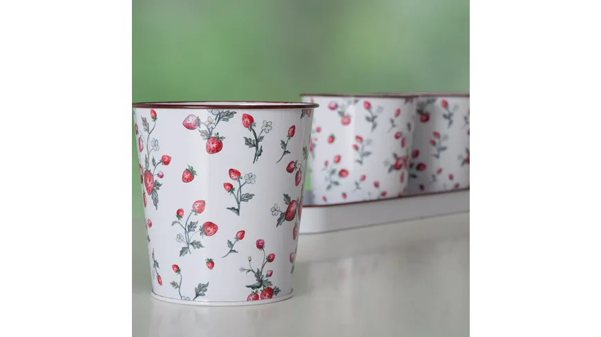 Boltze Pflanztopf Emily 4-tlg. grün, rot, weiß