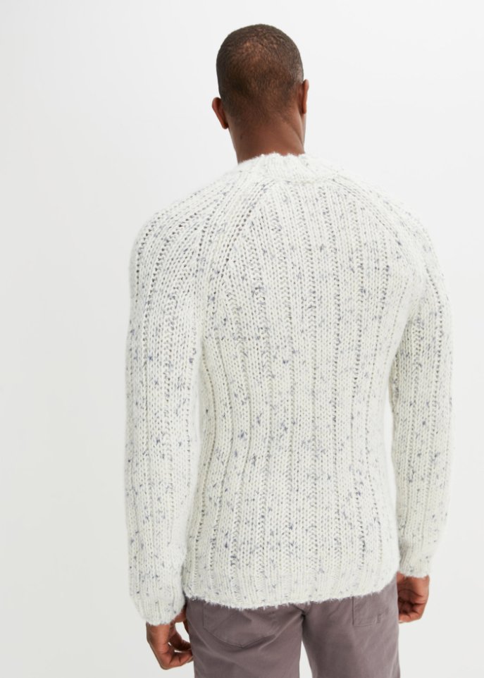 Pullover in Rippstrick mit Wollanteil