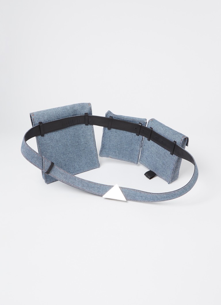 The Attico Cintura denim waist bag with calfskin details