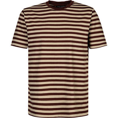 Marc O'Polo, T-Shirt, Regular Fit, Bio Baumwolle, braun-beige gestreift