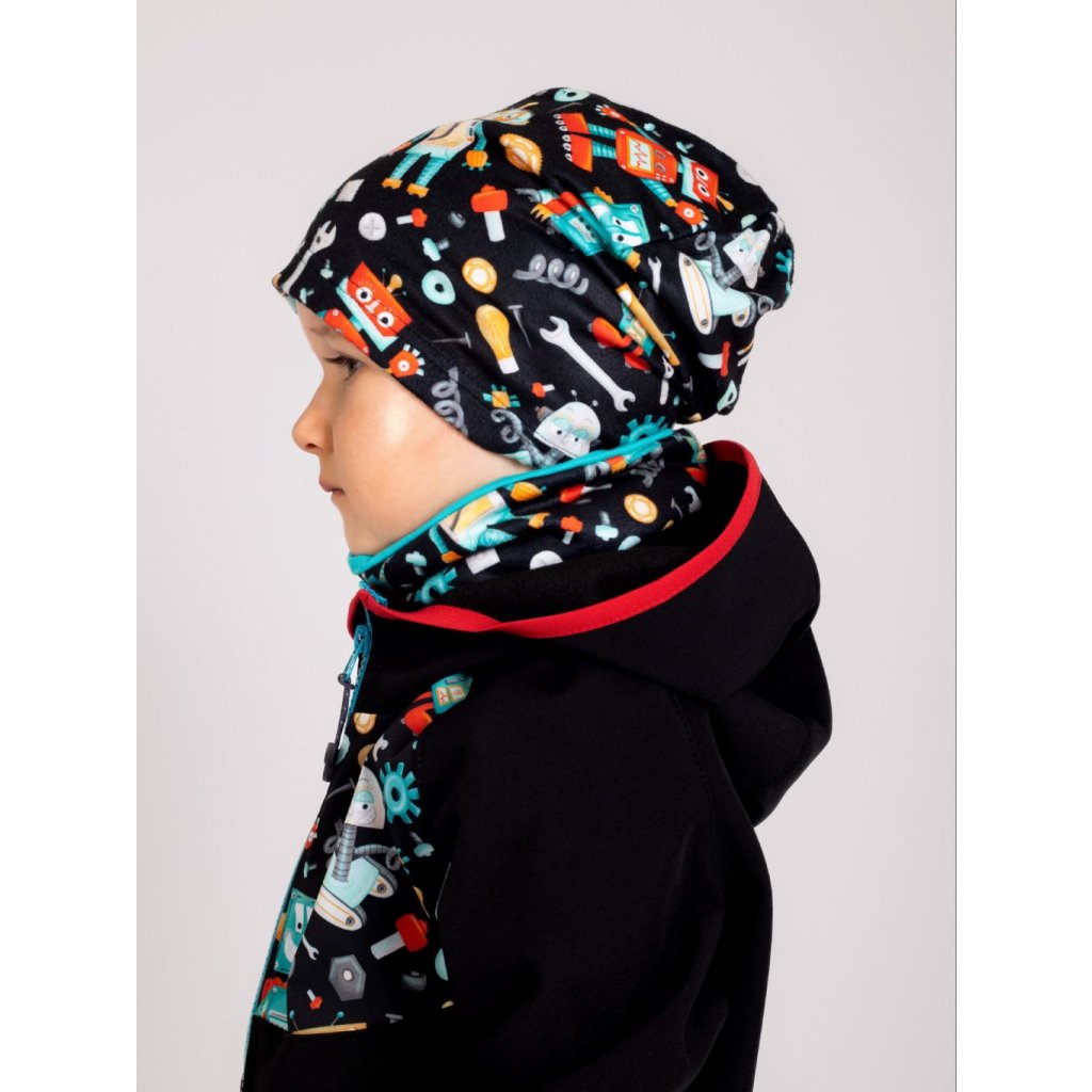 Unuo Basic Fleece-Schlauchschal für Kinder Roboter