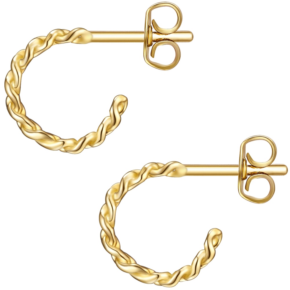 Glanzstücke München Créoles en argent Argent sterling en Or jaune Boucles d'oreilles