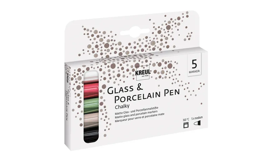 KREUL Glass & Porcelain-Set Chalky Pen 5er Set medium