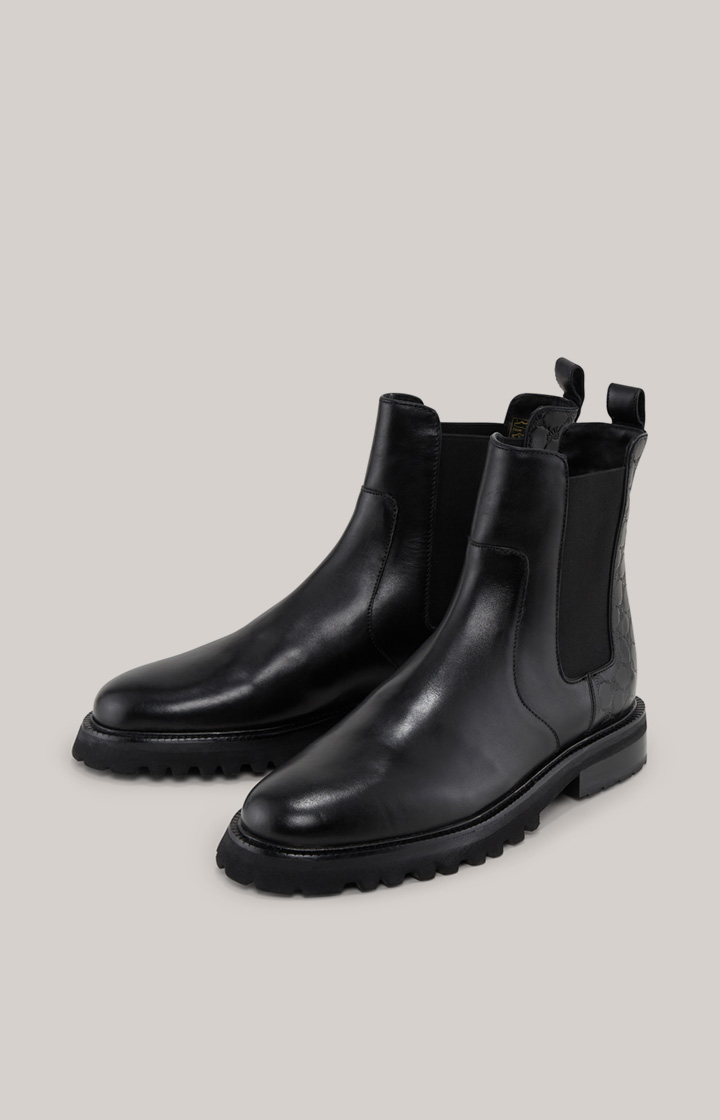 Chelsea Boots Pero Stampa Mario in Schwarz