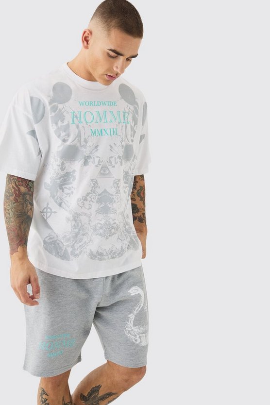 Oversize Shorts-Set mit Print