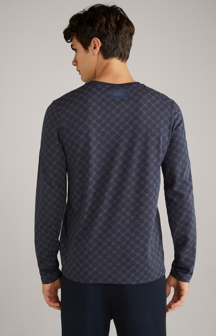 Cornflower Loungewear Longsleeve in Navy gemustert
