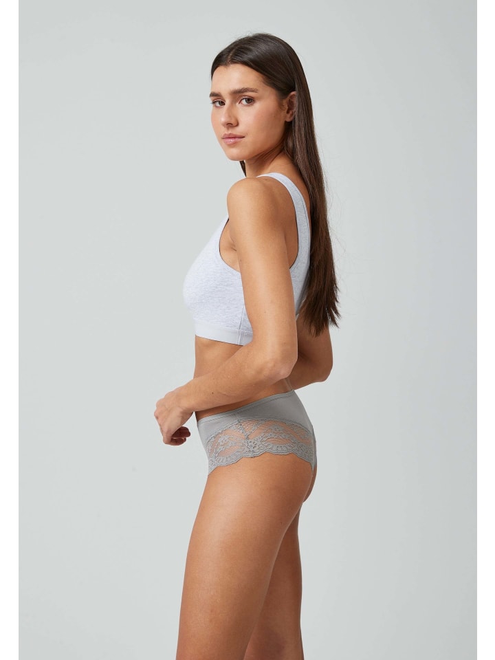 SNOCKS Hipster mit Spitze aus Bio-Baumwolle 3 Stück in Mix (Apricot/Grün/Schwarz) günstig kaufen