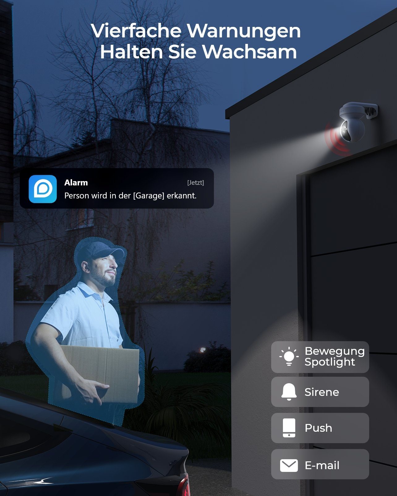 Reolink 8MP Wi-Fi-6 E Series E560 Überwachungskamera (Außenbereich, Smarter Erkennung, Auto-Tracking, Farbige Nachtsicht)