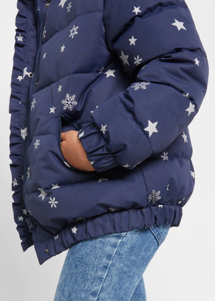 Mädchen Winterjacke mit Sternen Druck