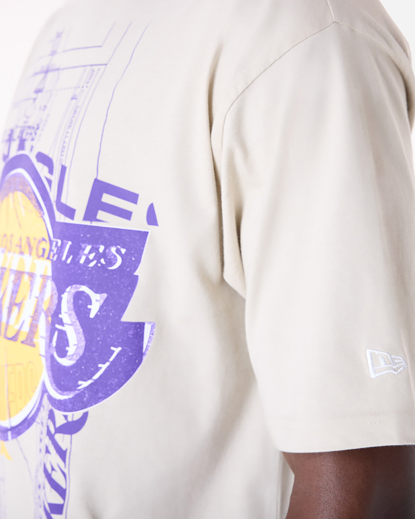 Tričko New Era Graphic Tee Lakers Beige M 60596426
