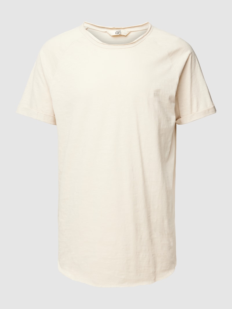 T-Shirt mit geripptem Rundhalsausschnitt Modell 'KAS' in beige
