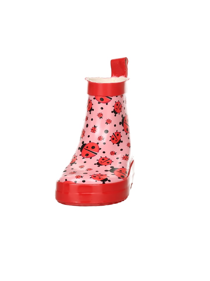 Playshoes Gummistiefel Halbschaft Marienkäfer in Rosa günstig kaufen