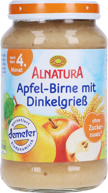 Alnatura Bio Apfel-Birne mit Dinkelgrieß