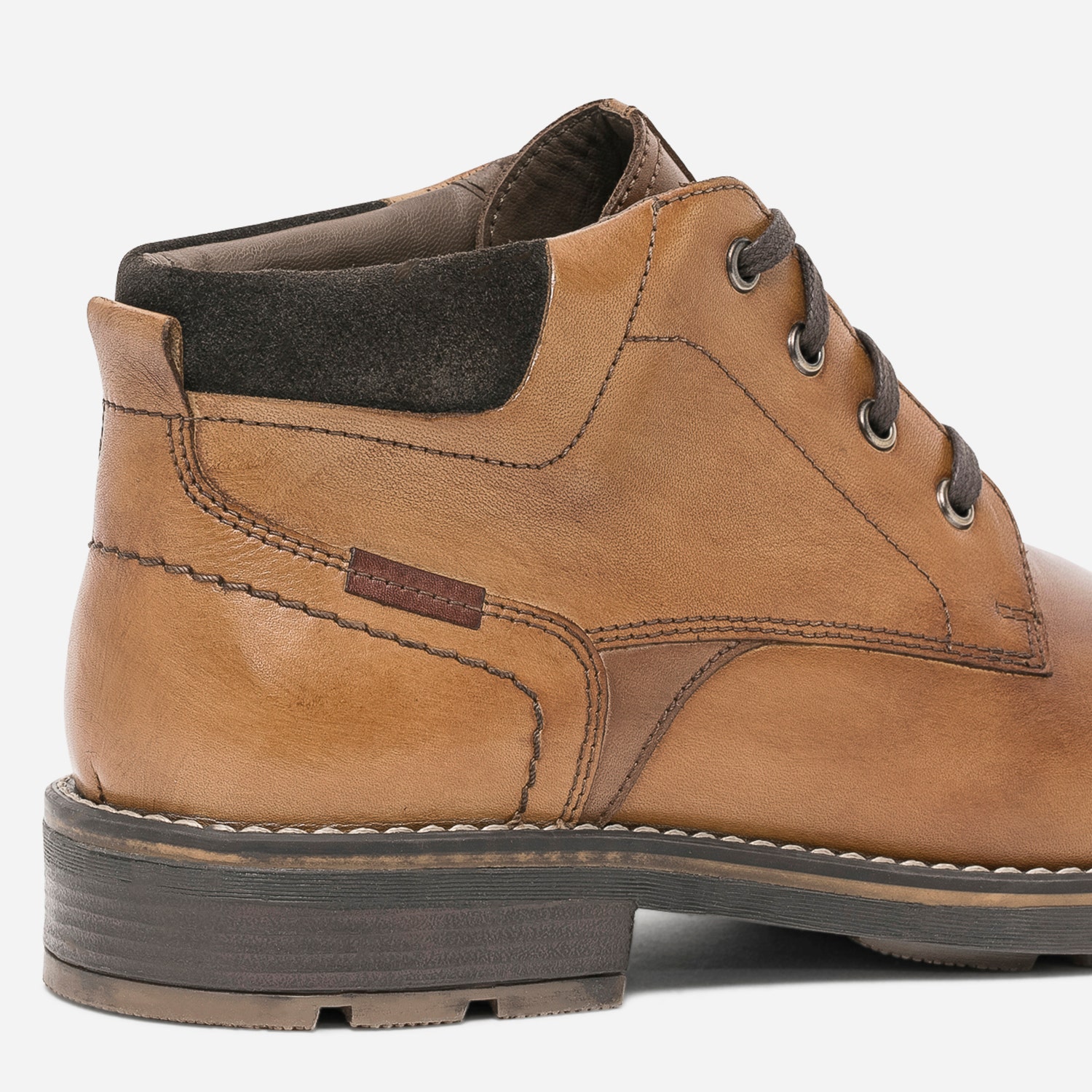 Boots à lacet marron en cuir