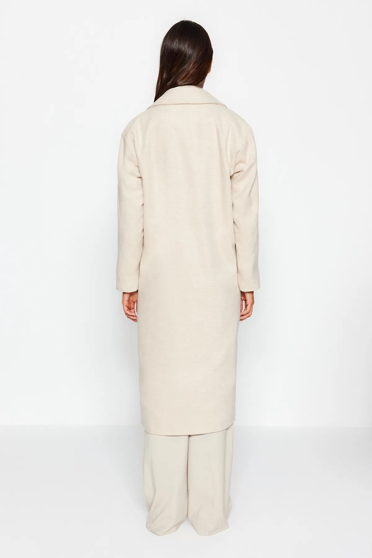 Trendyol Modest  Mantel - Ecru - Zweireihig