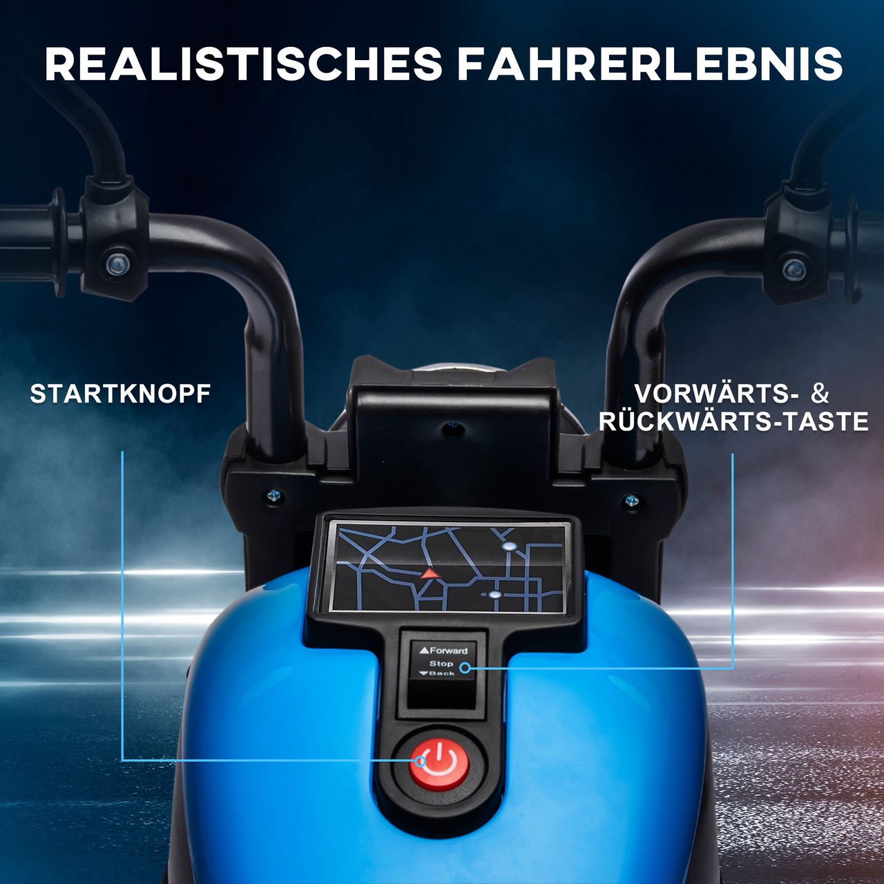 HOMCOM Kindermotorrad Elektro-Motorrad Elektrofahrzeug für 1,5-3 Jahre Kinder