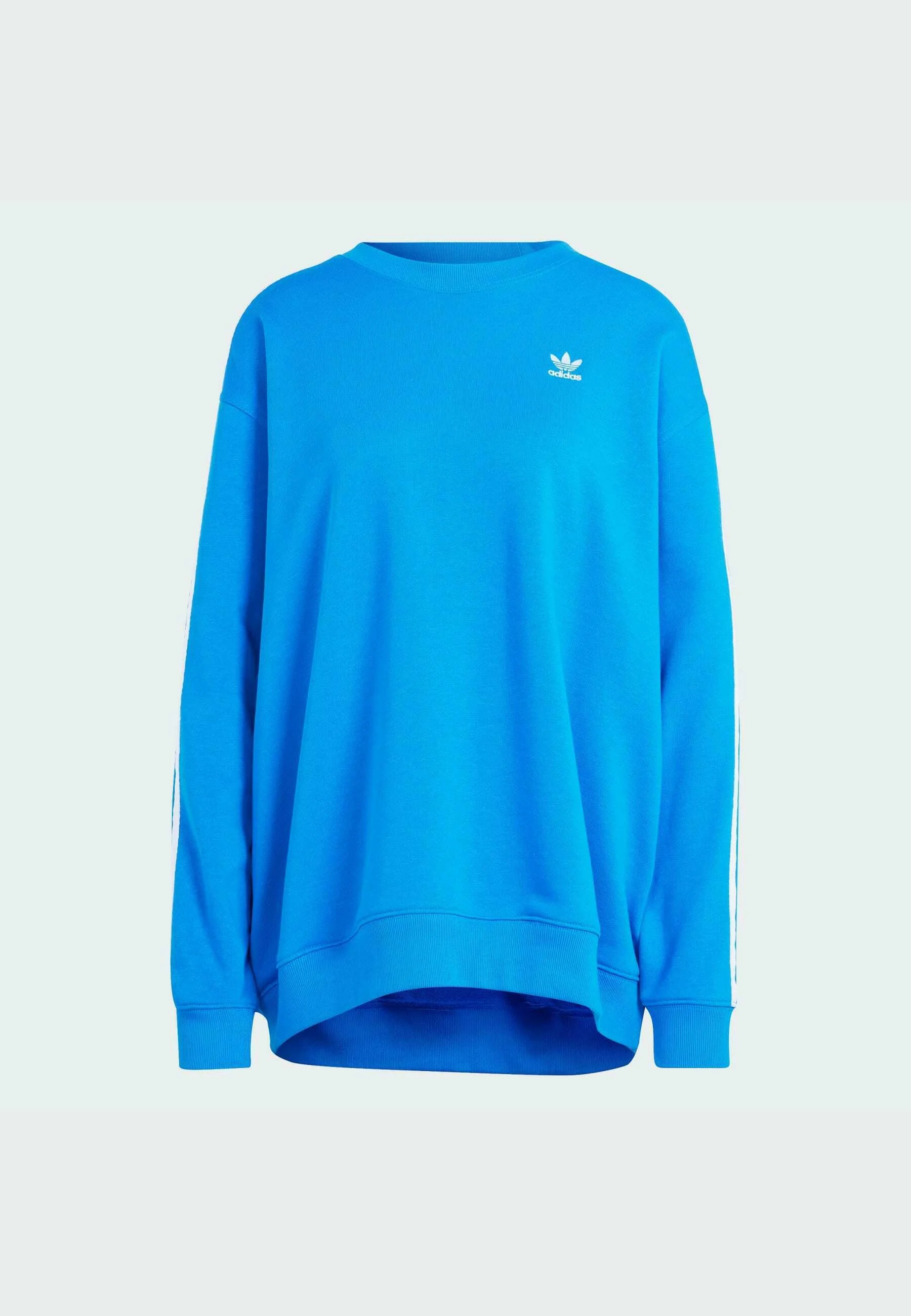 Sudadera adidas Originals de cuello redondo extragrande con tres rayas