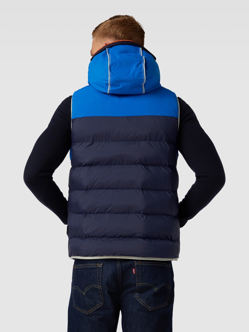 Steppweste mit Label-Details Modell 'SHAKLETON' in marineblau