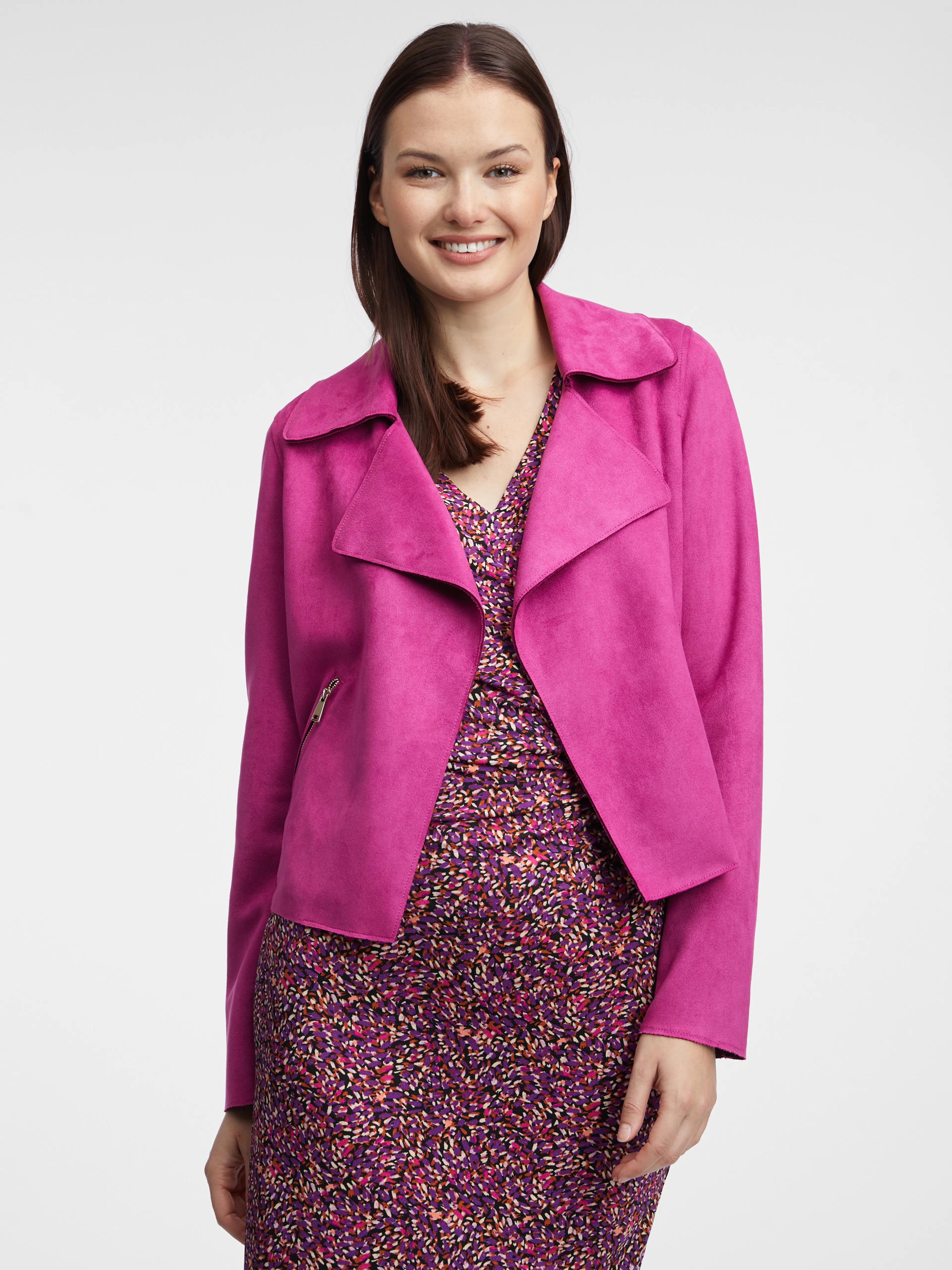Rosa leichte Damenjacke aus Wildleder ORSAY