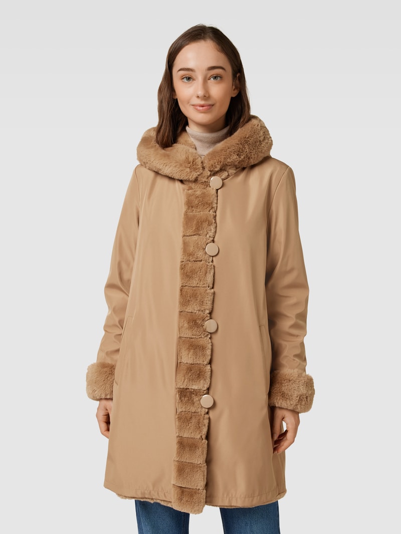 Kurzmantel mit Wendefunktion in camel
