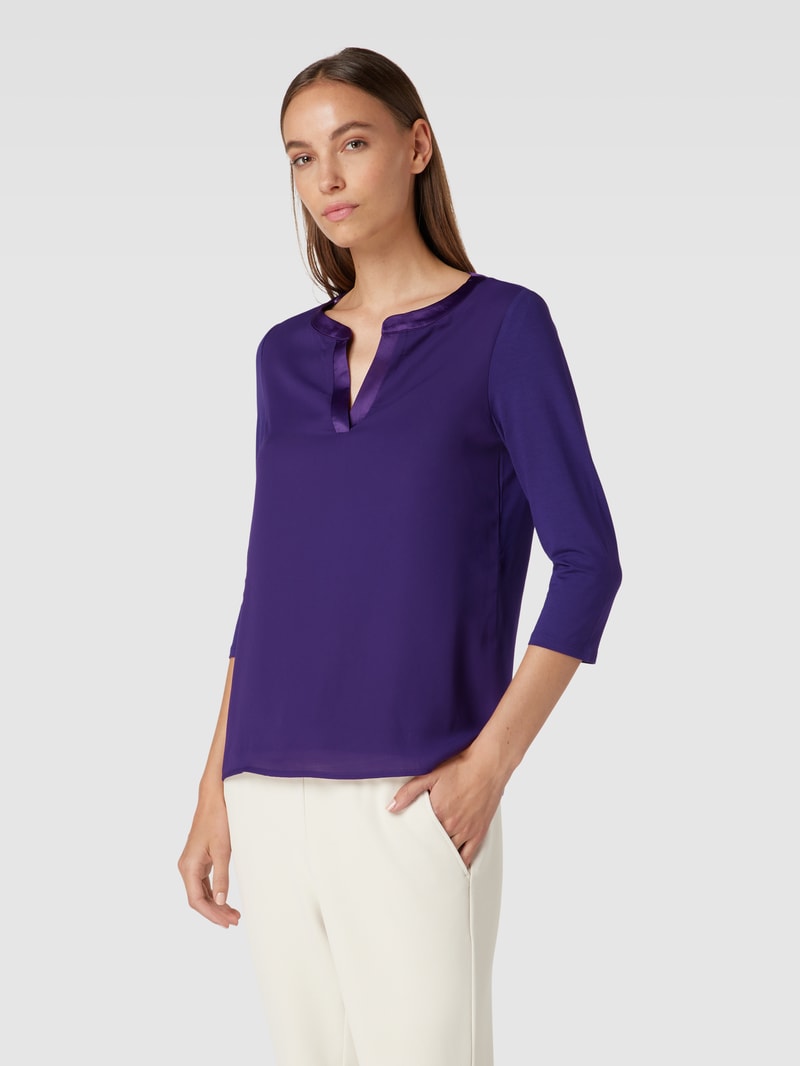 Blusenshirt mit V-Ausschnitt in lila
