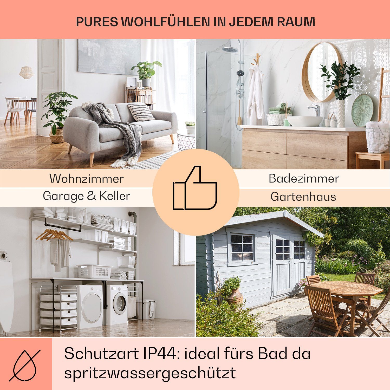 Klarstein Heizkörper Wonderwall Smart 300, elektrische Infrarot Wandheizung Thermostat Bild Heizung elektrisch