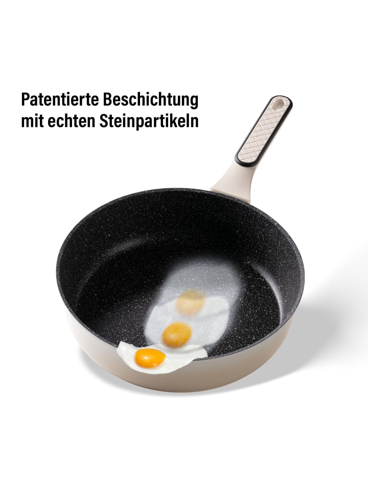 Stoneline Schmorpfanne 28cm mit Deckel in Beige günstig kaufen onesize