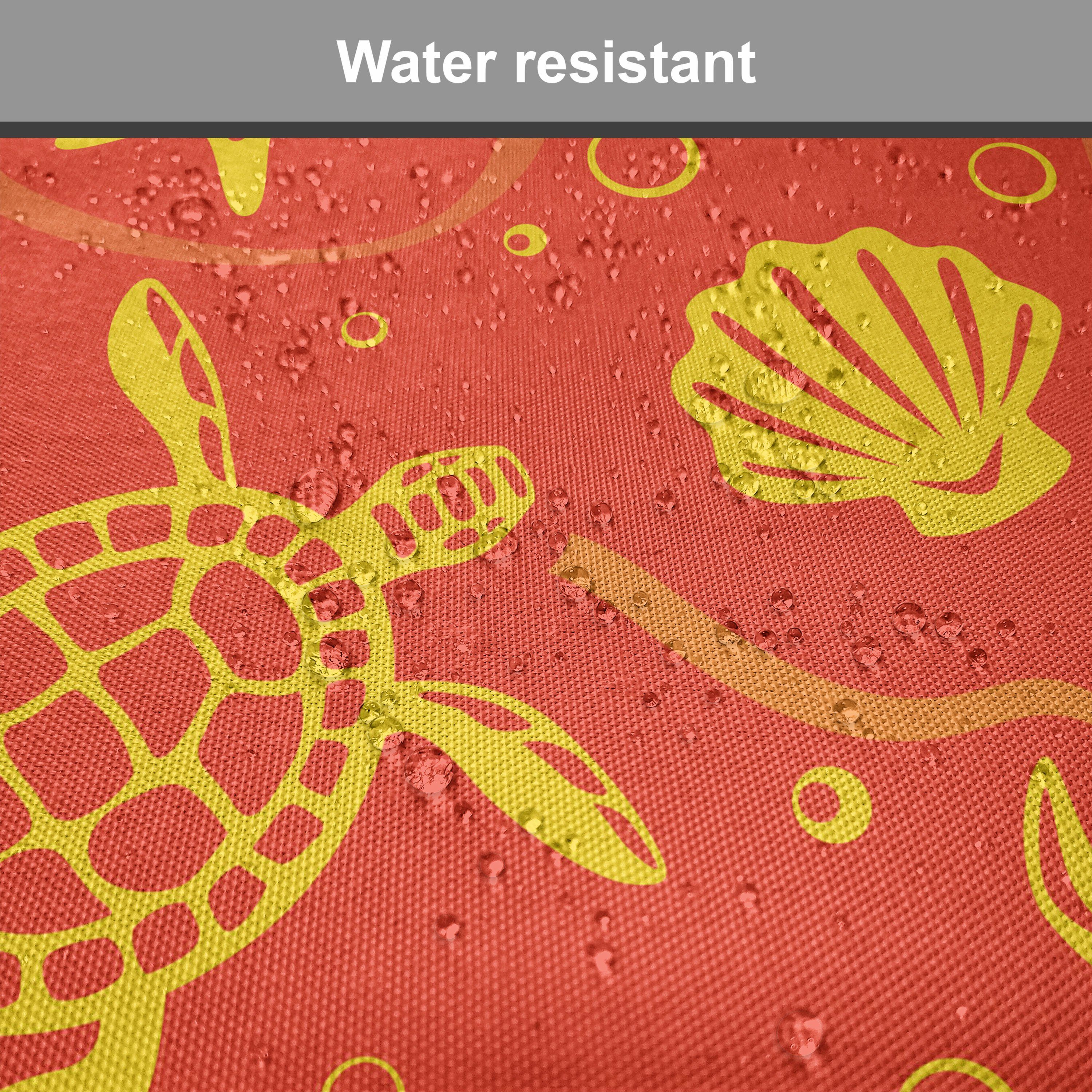 Abakuhaus Stuhlkissen Dekoratives wasserfestes Kissen mit Riemen für Küchensitze, Orange Gelbe Schildkröten Crabs