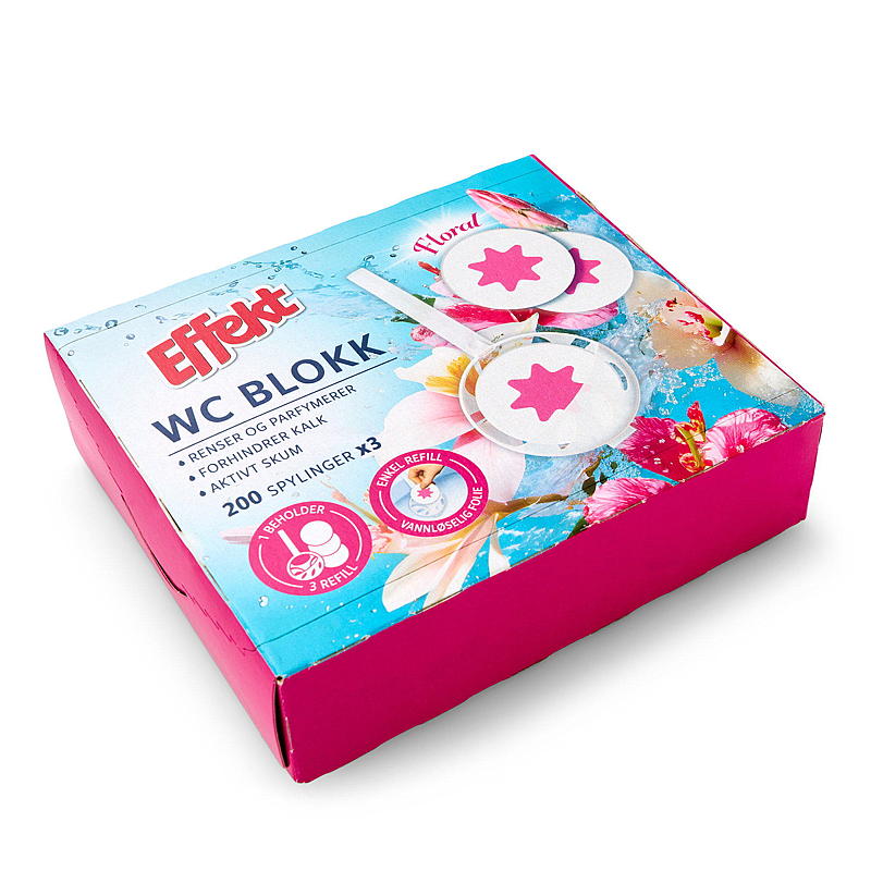 Effekt WC-blokk 3-pk, Floral, Easy Load, Effekt