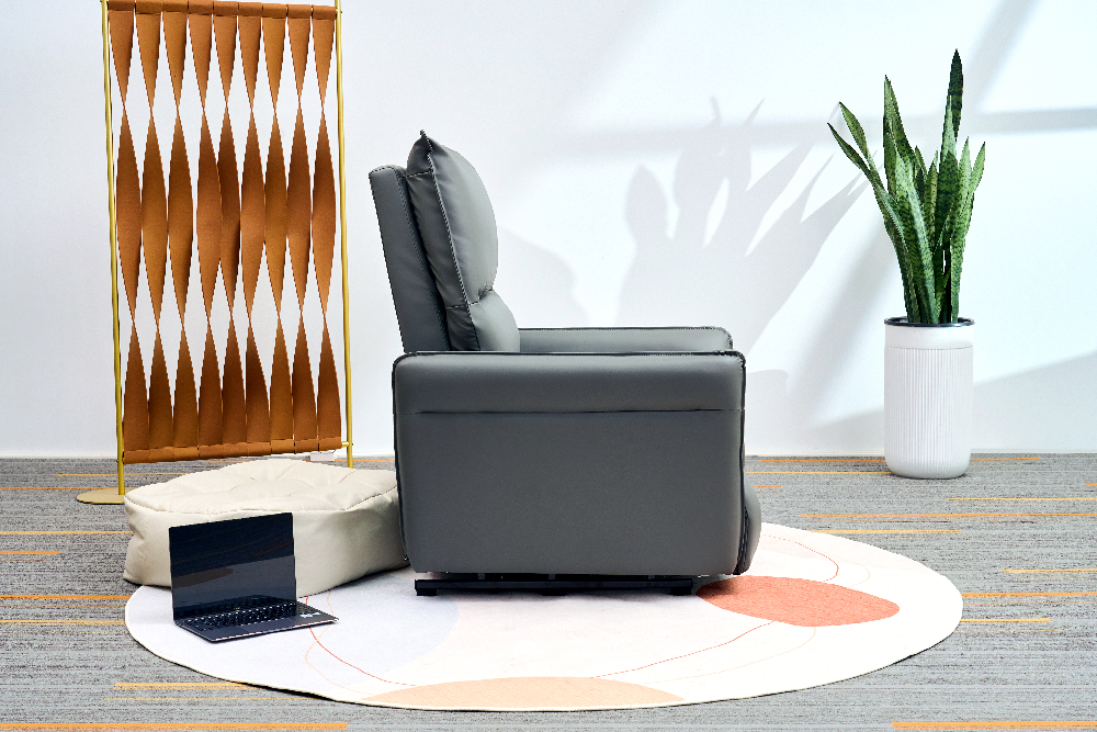 Happy Home elektrischer Schaukel- und Massagesessel mit Heizfunktion, Beinanhebung & Airbag HWP74-GRA grau