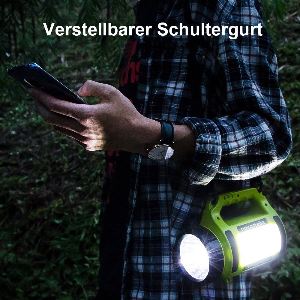 Novostella Taschenlampe, LED Campinglampe Handscheinwerfer wiederaufladbare Laterne Tragbar