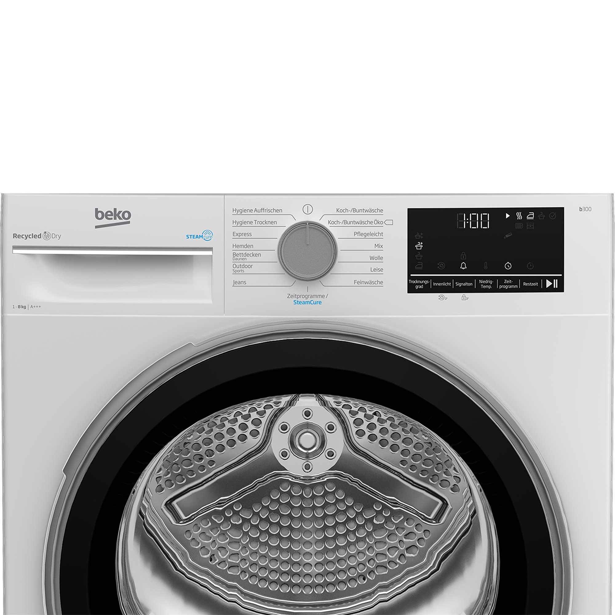 BEKO Wärmepumpentrockner B3T22491, 8 kg, Pro Smart Inverter Motor, Dampffunktion, Aquawave Schontrommel
