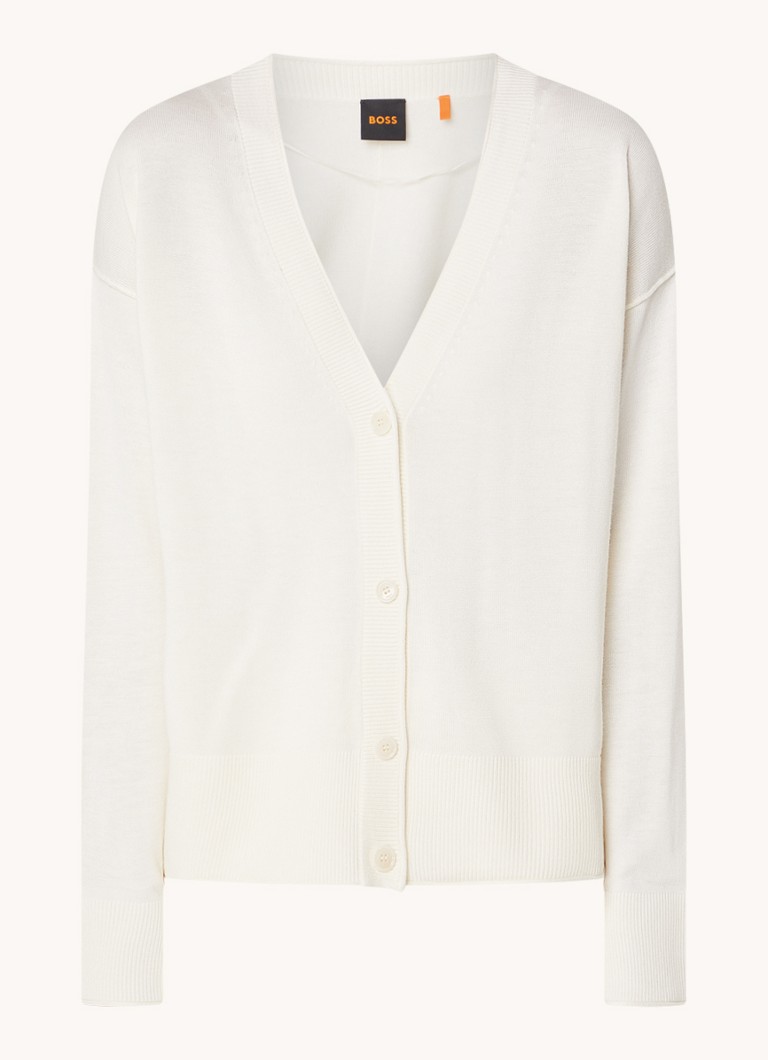 Cardigan Feda a maglia fine elasticizzato di HUGO BOSS