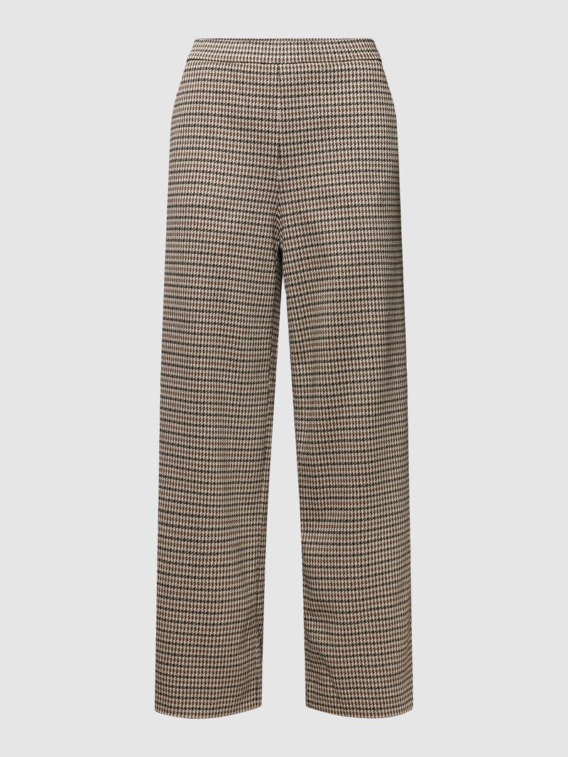 Culotte mit Hahnentrittmuster Modell 'Palina' in camel