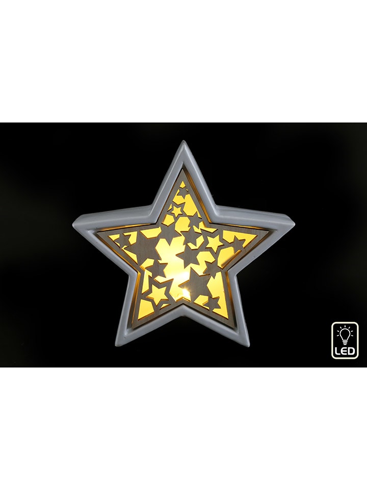 SiL Interiors LED-Dekoleuchte ''Star'' in Weiß/ Hellbraun - (L)20 x (B)20 cm günstig kaufen onesize