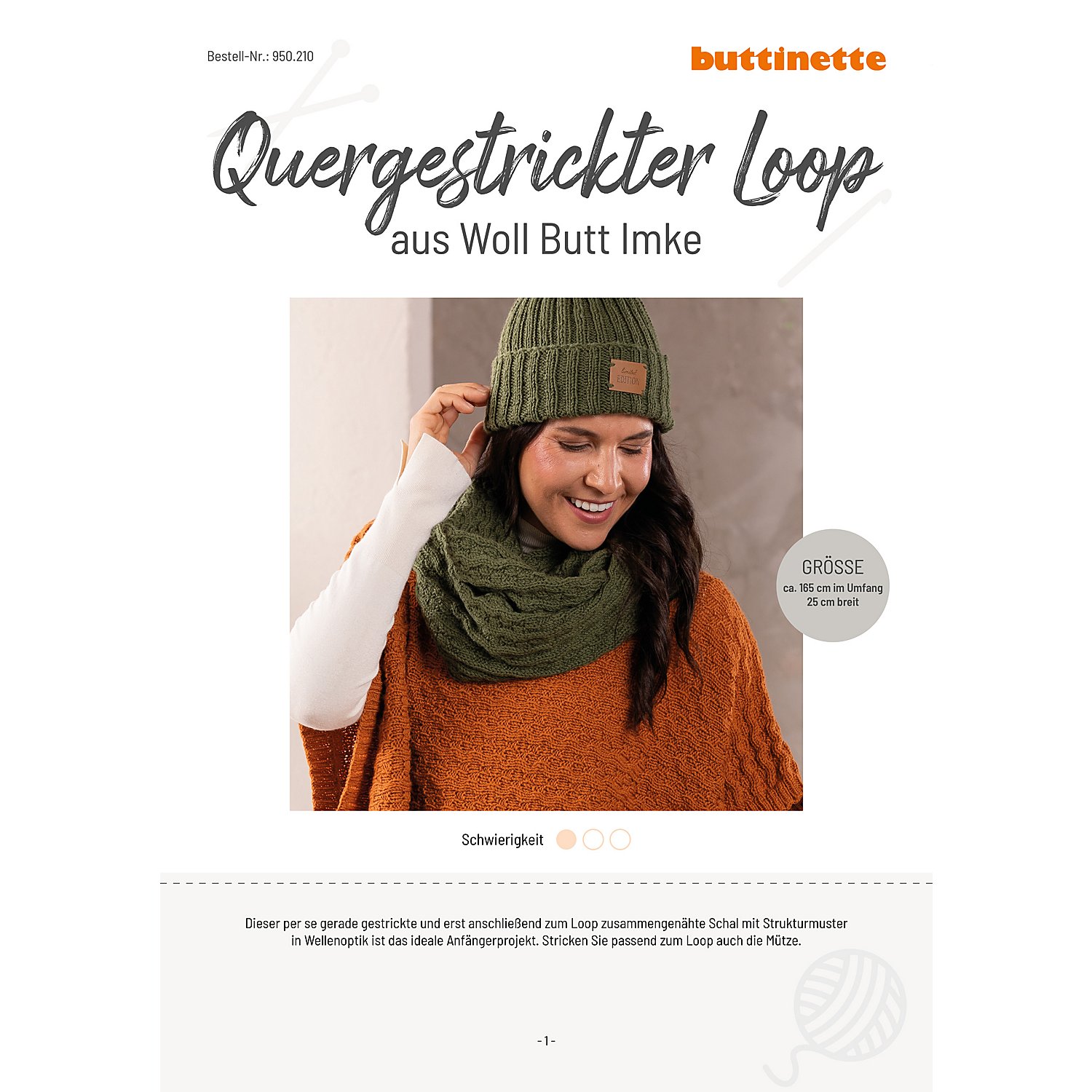 Strickanleitung – Quergestrickter Loop aus Woll Butt Imke