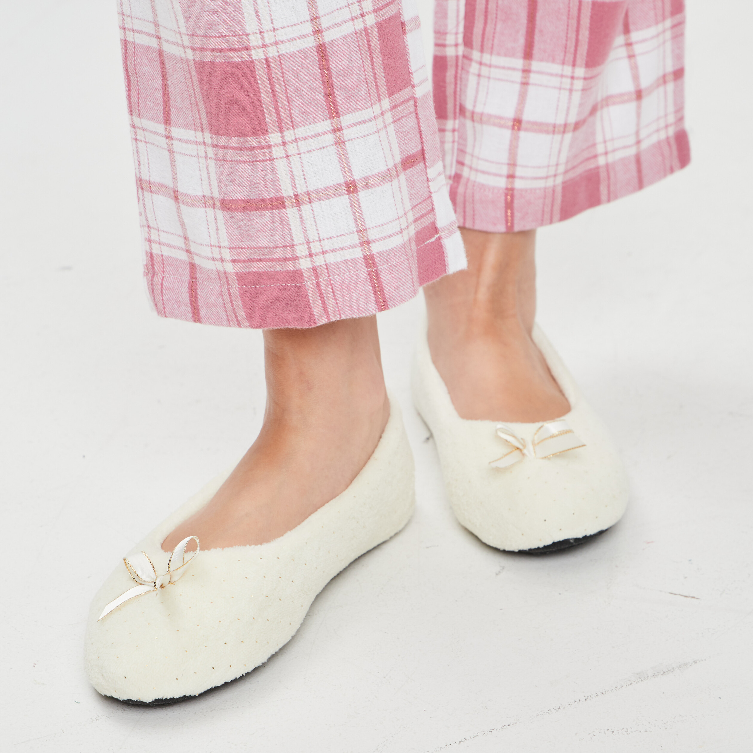 Chaussons ballerines blanc femme | La Halle