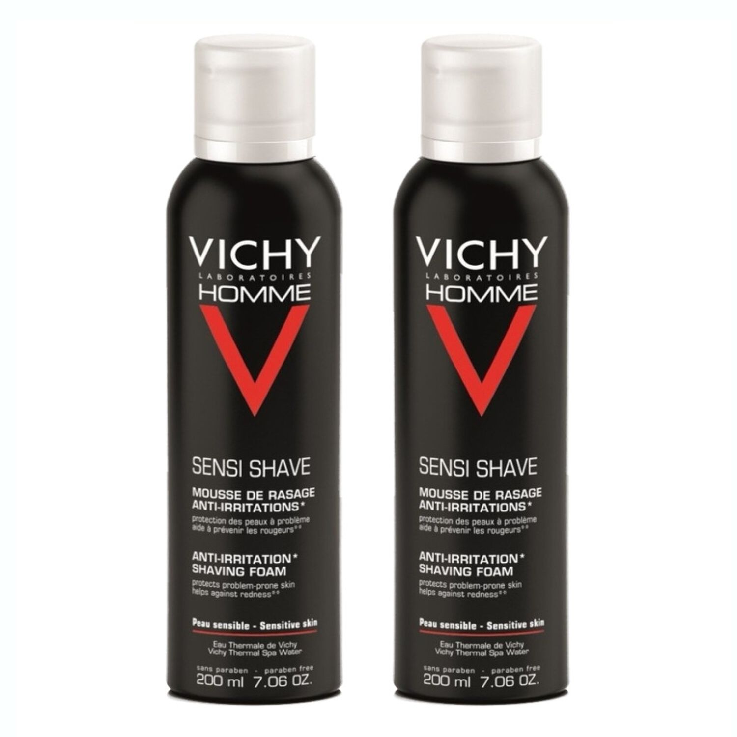 Vichy Vichy Homme Mousse à Raser Anti-Irritations Peaux Sensibles 2x200 ml