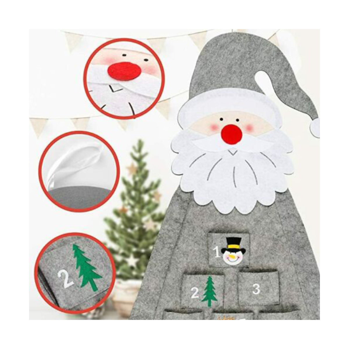Adventskalender Weihnachtsmann Partydeko für Kinder