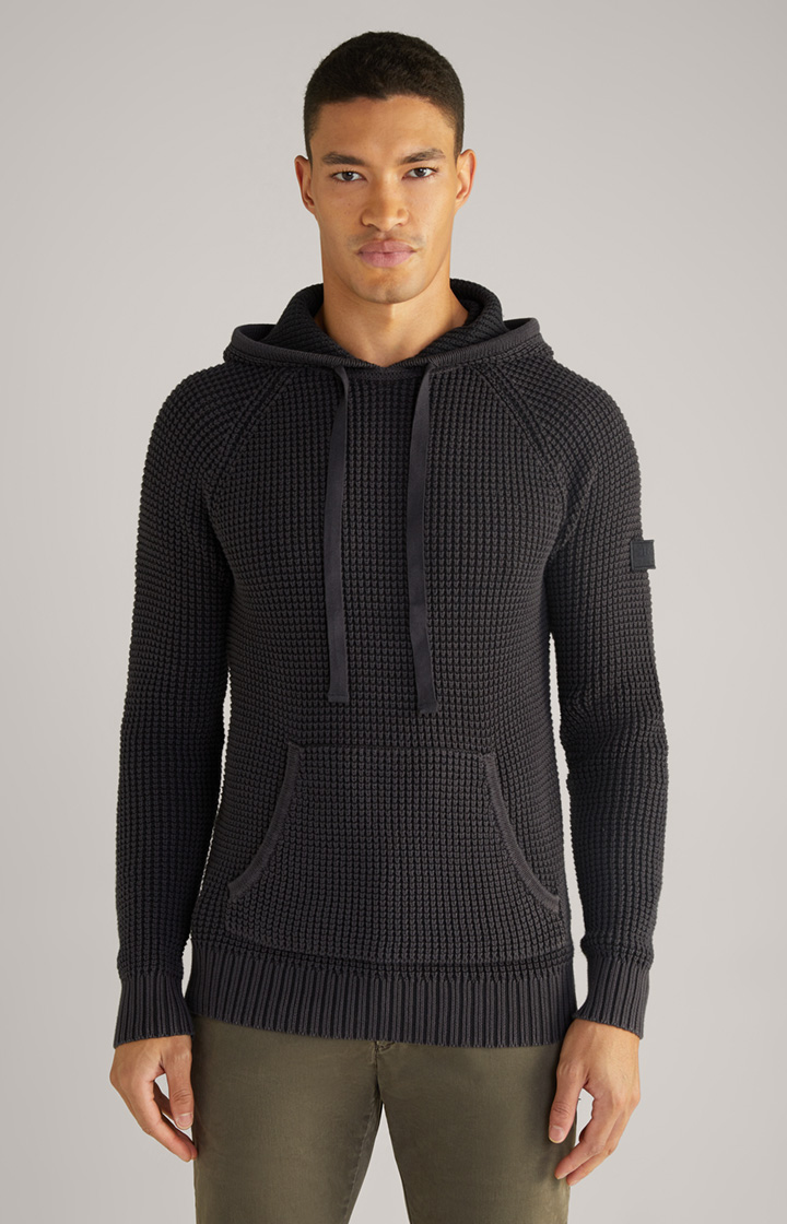 Strick-Hoodie Hoodor in Schwarz