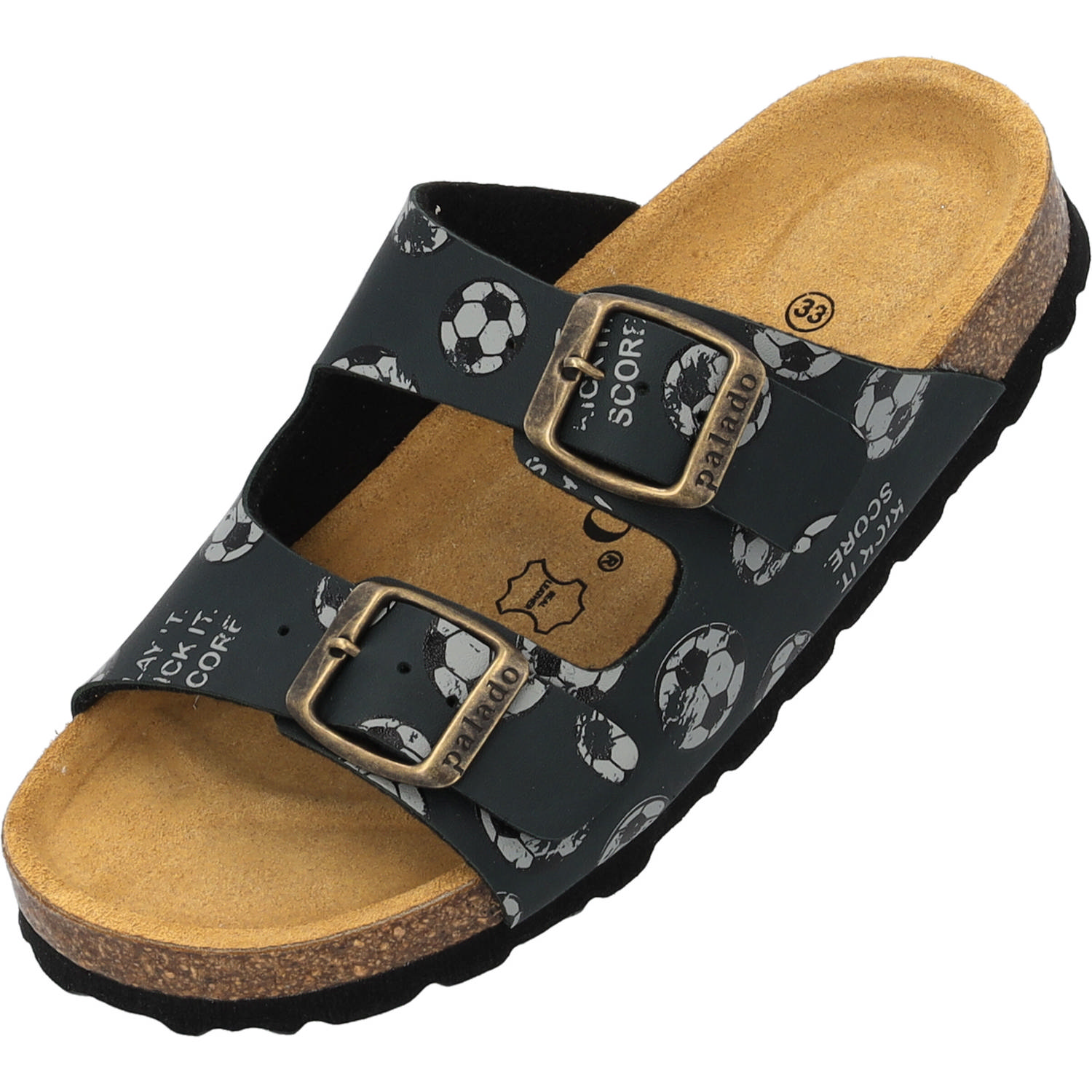 Palado Kids Korfu B Print, Pantoletten, Kinder, Schwarz
