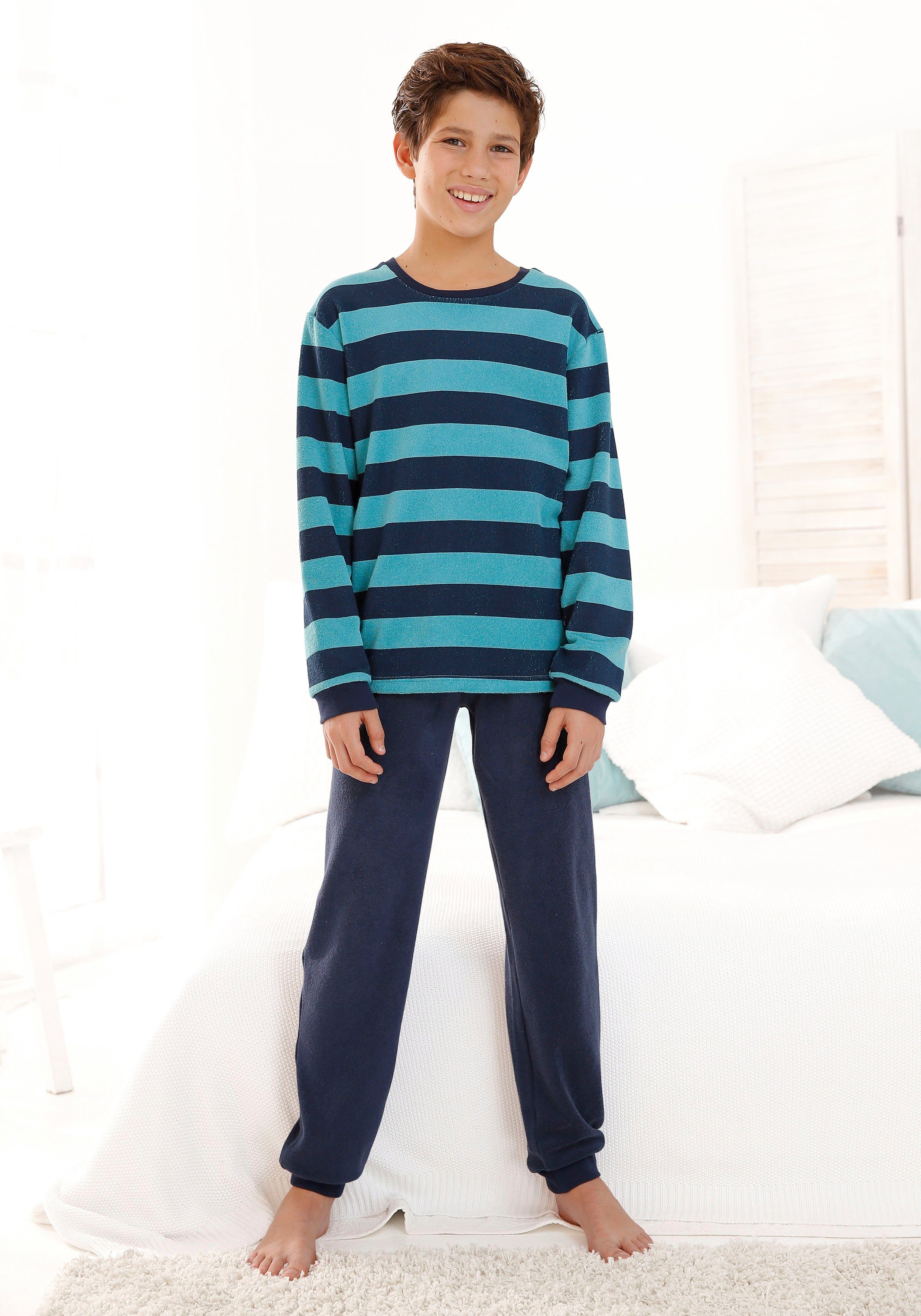 AUTHENTIC LE JOGGER Pyjama (2 tlg., 1 Stück) aus Frottee, mit Bündchen