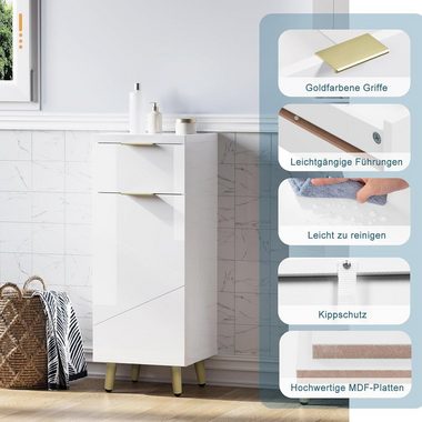 EUGAD Badkommode (1 St), Badezimmerschrank mit Schublade, 2 Ablagen, aus MDF